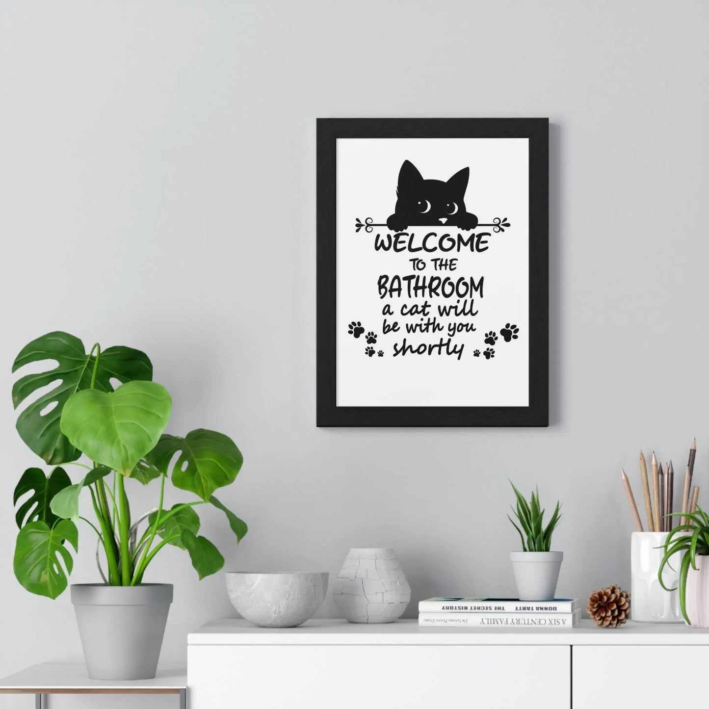 Bathroom Funny Cat Bathroom Print – Welcome to the Bathroom Poster Poster Kingz