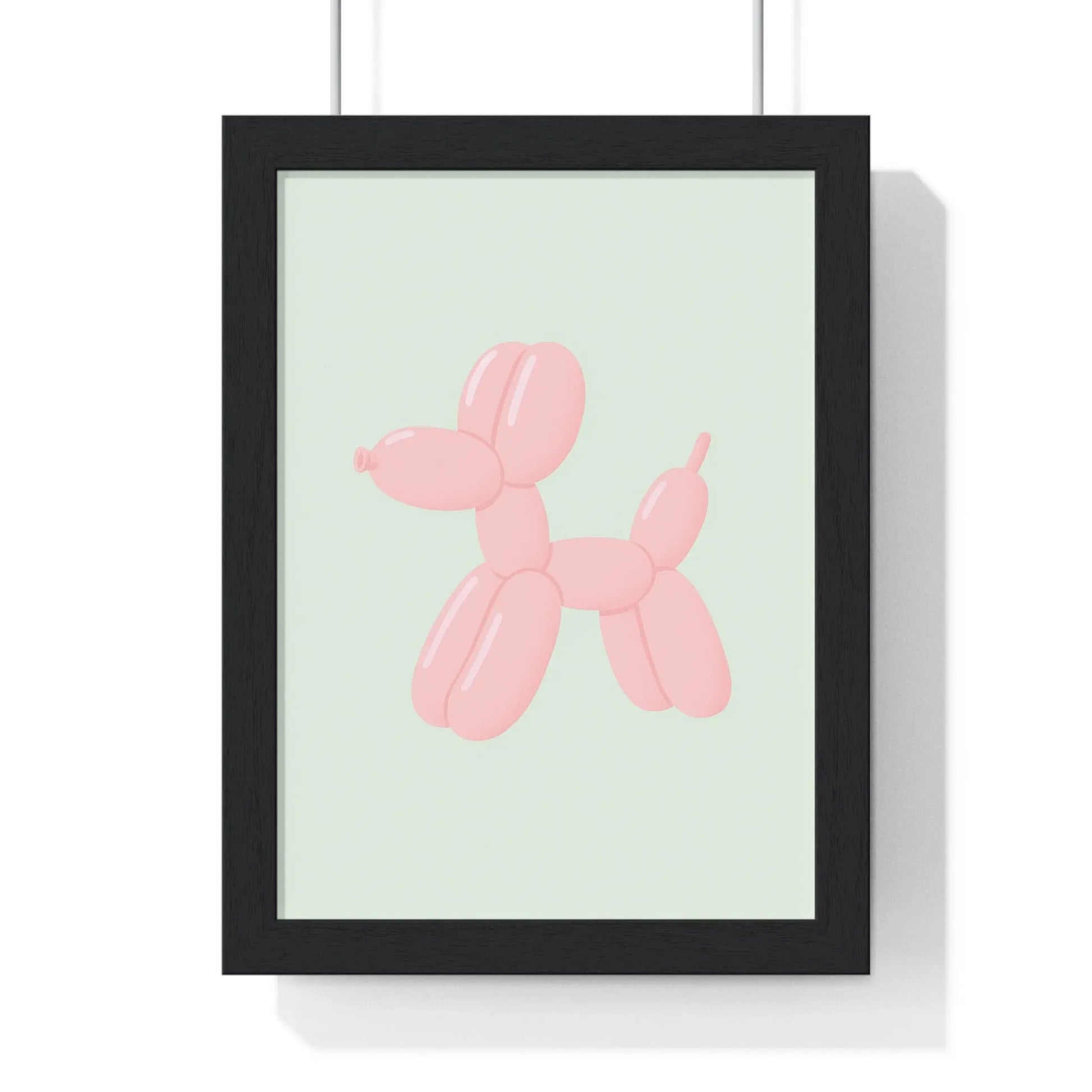 Bathroom Pastel Pink Balloon Dog Poster | Cute Bathroom Wall Art Poster Kingz