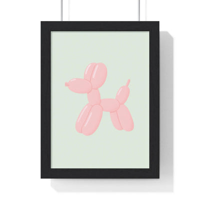 Bathroom Pastel Pink Balloon Dog Poster | Cute Bathroom Wall Art Poster Kingz