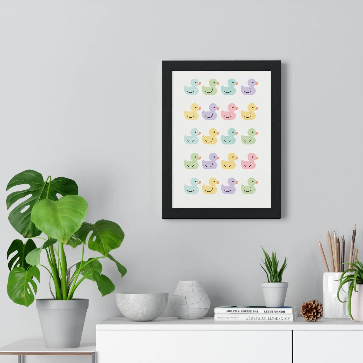 Bathroom Pastel Rubber Duck Poster | Cute Bathroom Print Poster Kingz