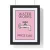 Bathroom Pink Water Works Poster | Funny Monopoly-Inspired Bathroom Print Poster Kingz