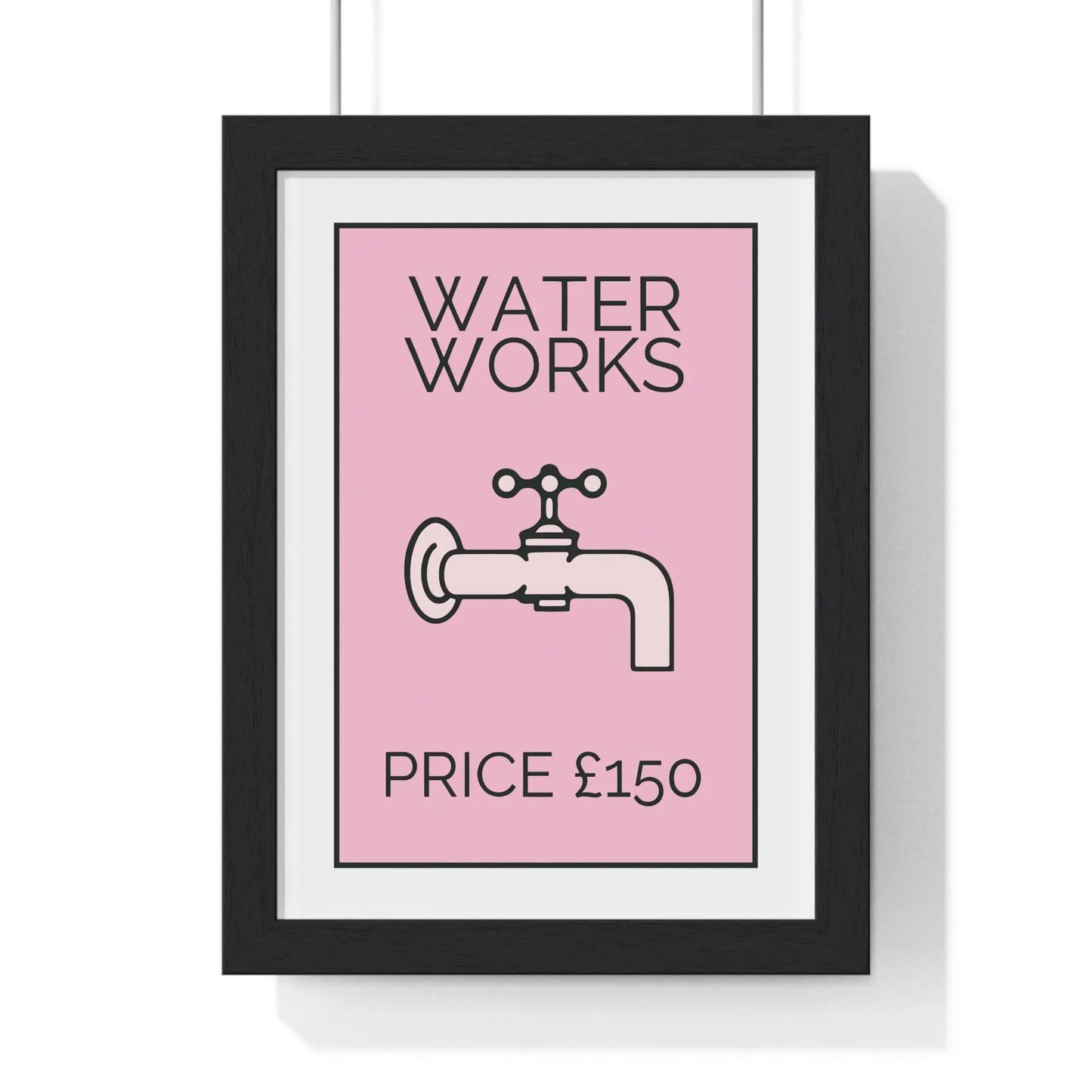 Bathroom Pink Water Works Poster | Funny Monopoly-Inspired Bathroom Print Poster Kingz