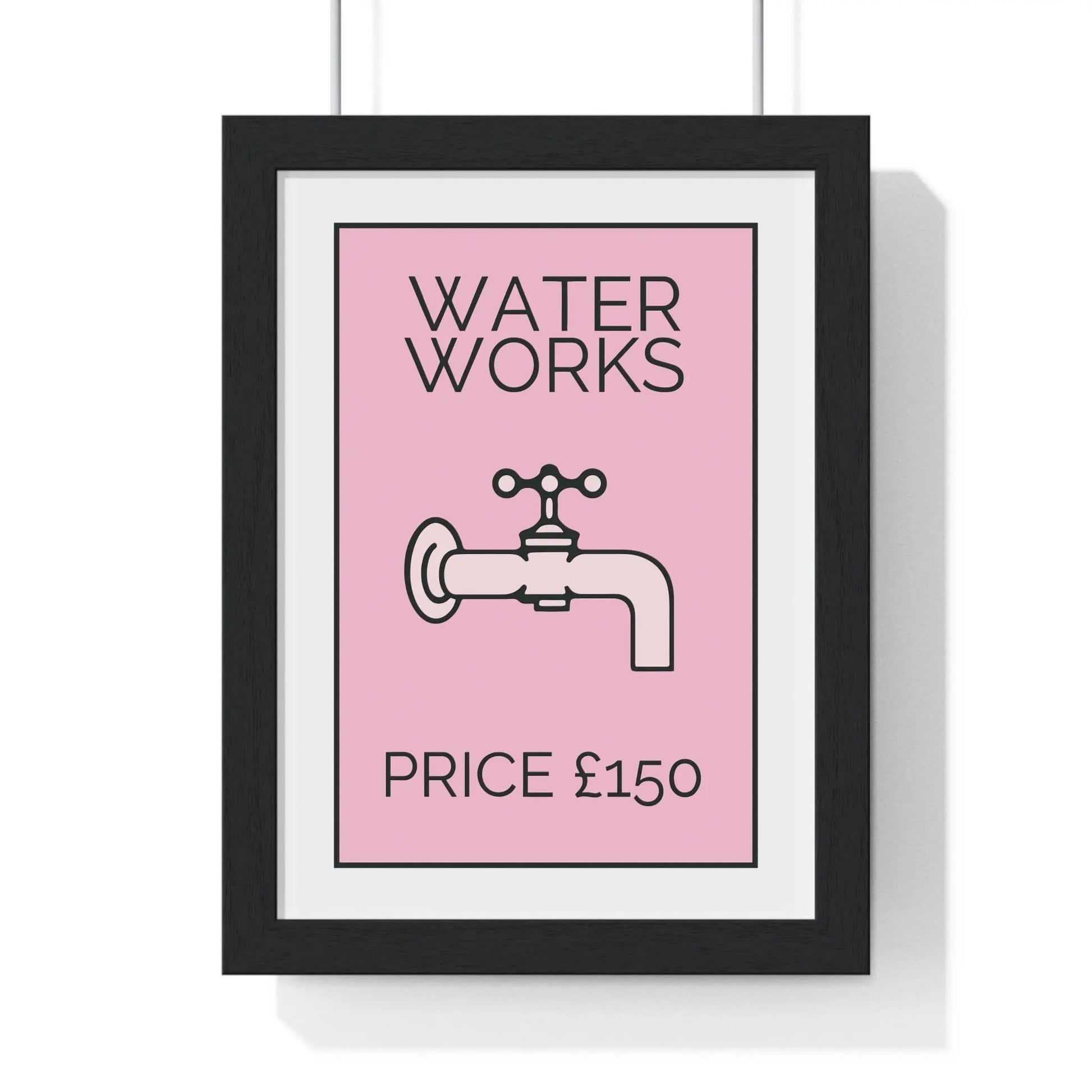 Bathroom Pink Water Works Poster | Funny Monopoly-Inspired Bathroom Print Poster Kingz