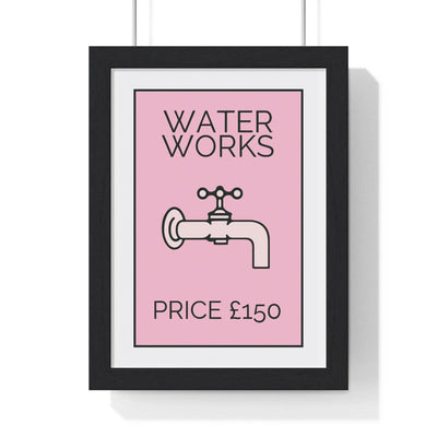 Bathroom Pink Water Works Poster | Funny Monopoly-Inspired Bathroom Print Poster Kingz