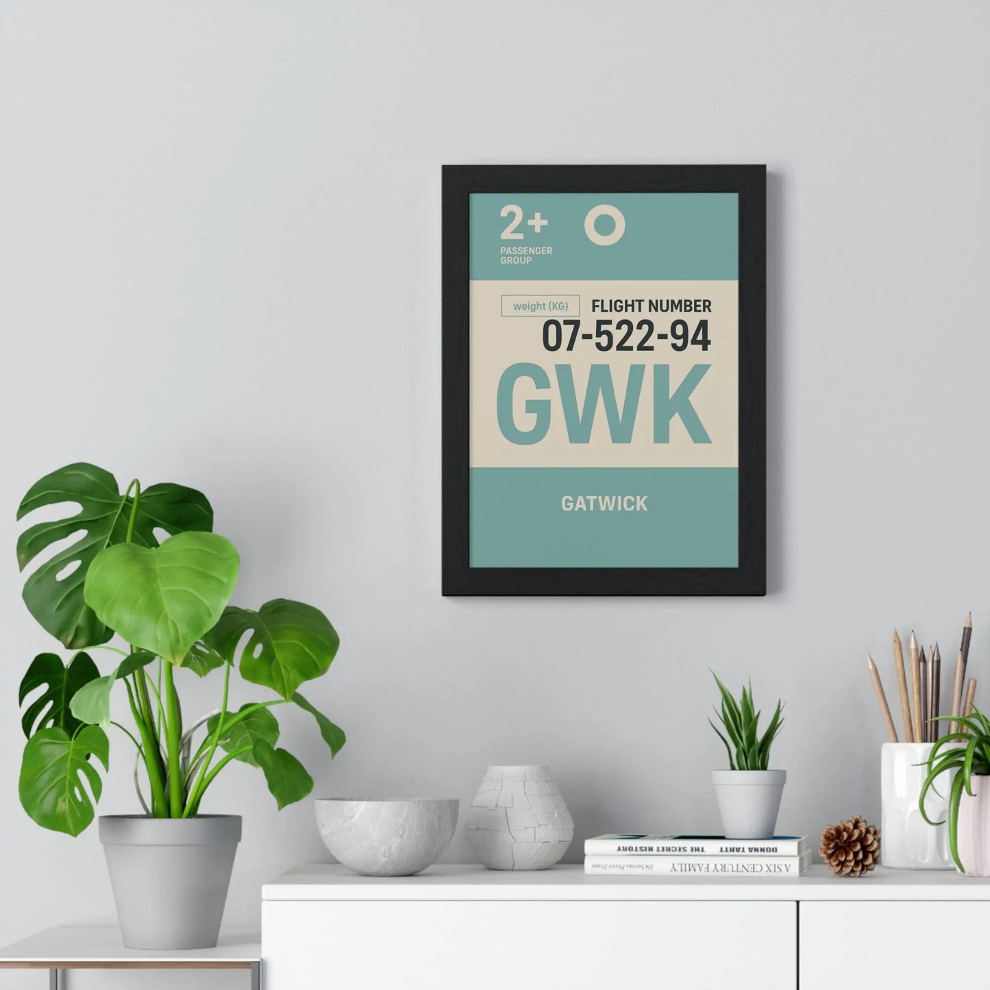 Boarding Pass Gatwick Boarding Pass Poster – Minimalist Travel Print Poster Kingz