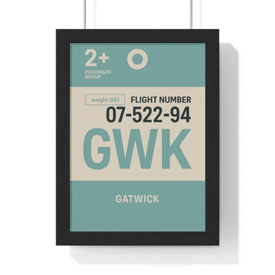 Boarding Pass Gatwick Boarding Pass Poster – Minimalist Travel Print Poster Kingz