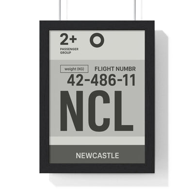 Boarding Pass Newcastle NCL Boarding Pass Poster – Minimalist Travel Wall Art Poster Kingz