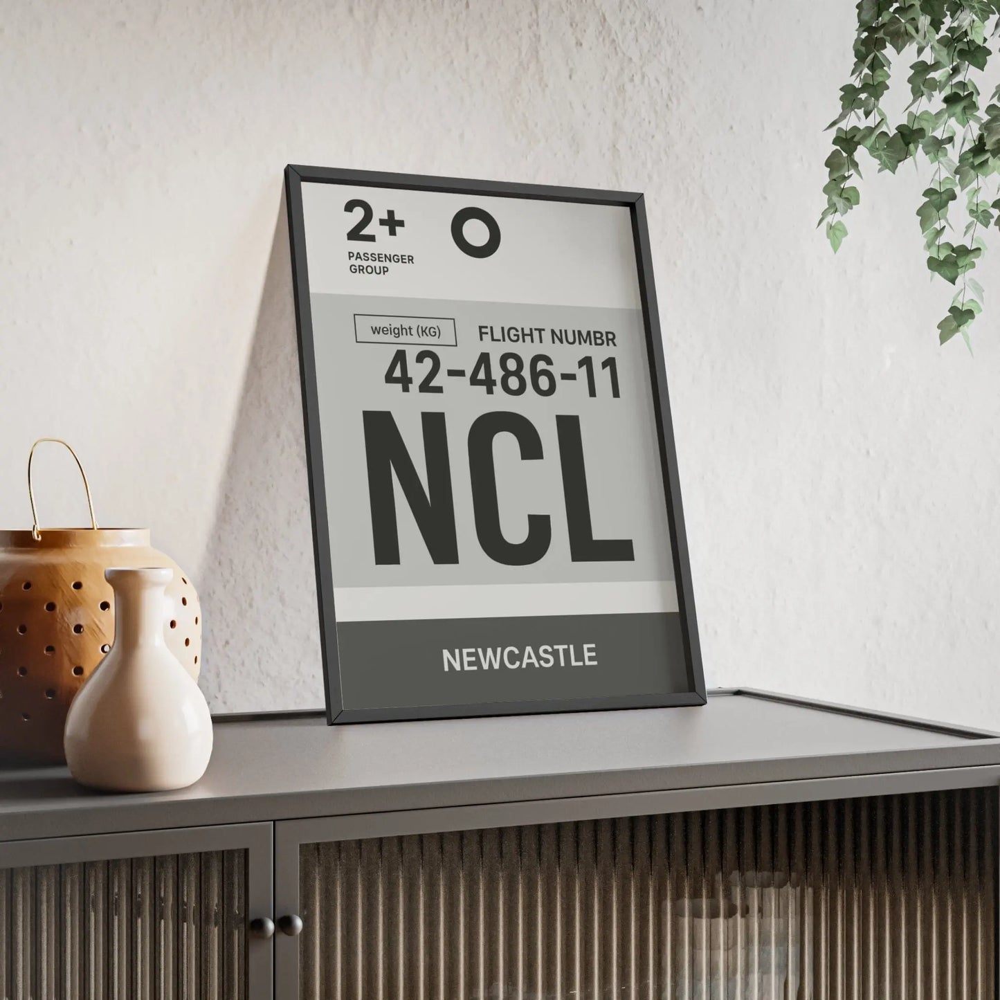 Boarding Pass Newcastle NCL Boarding Pass Poster – Minimalist Travel Wall Art Poster Kingz