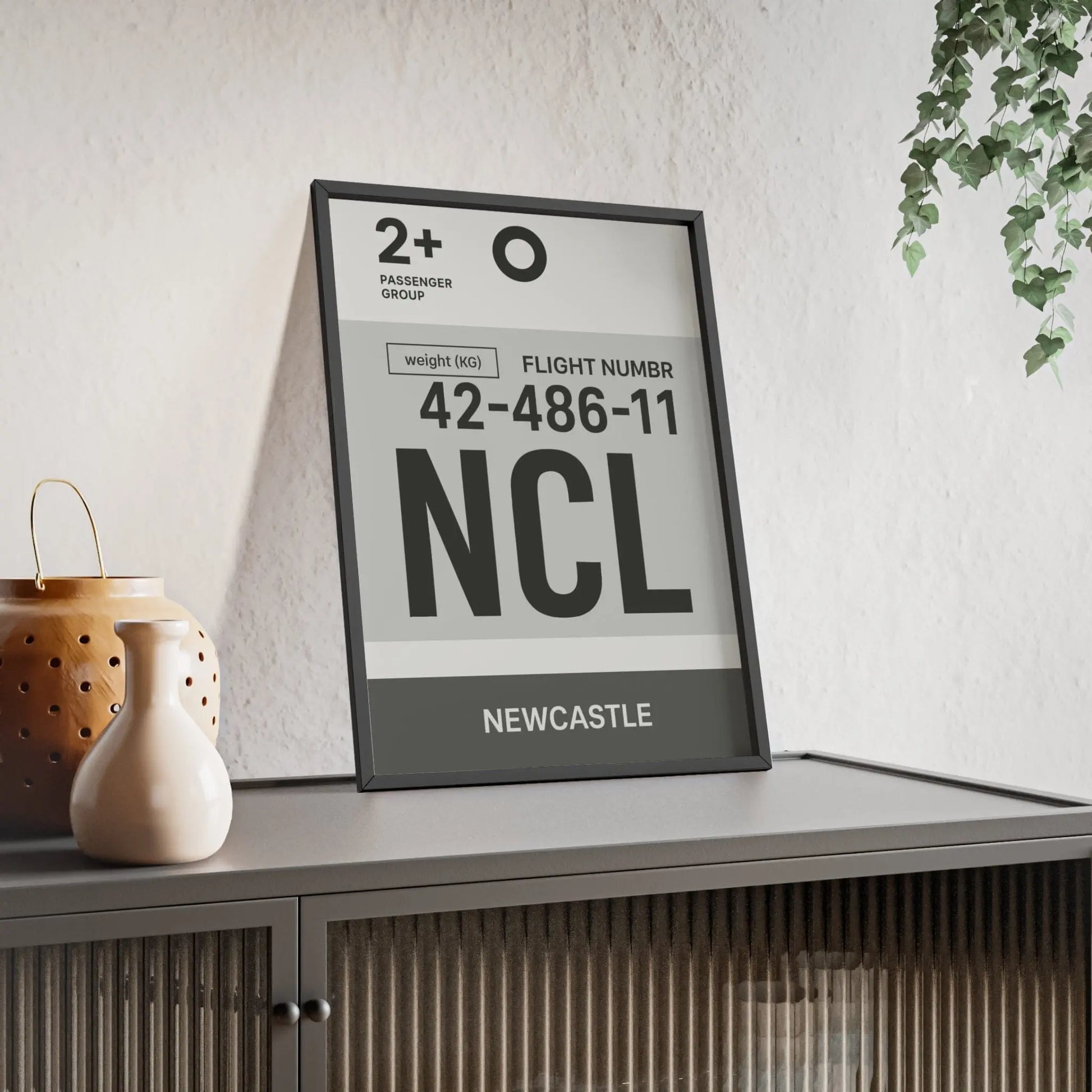 Boarding Pass Newcastle NCL Boarding Pass Poster – Minimalist Travel Wall Art Poster Kingz