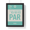 Boarding Pass Paris PAR Boarding Pass Poster – Minimal Travel Wall Art Poster Kingz