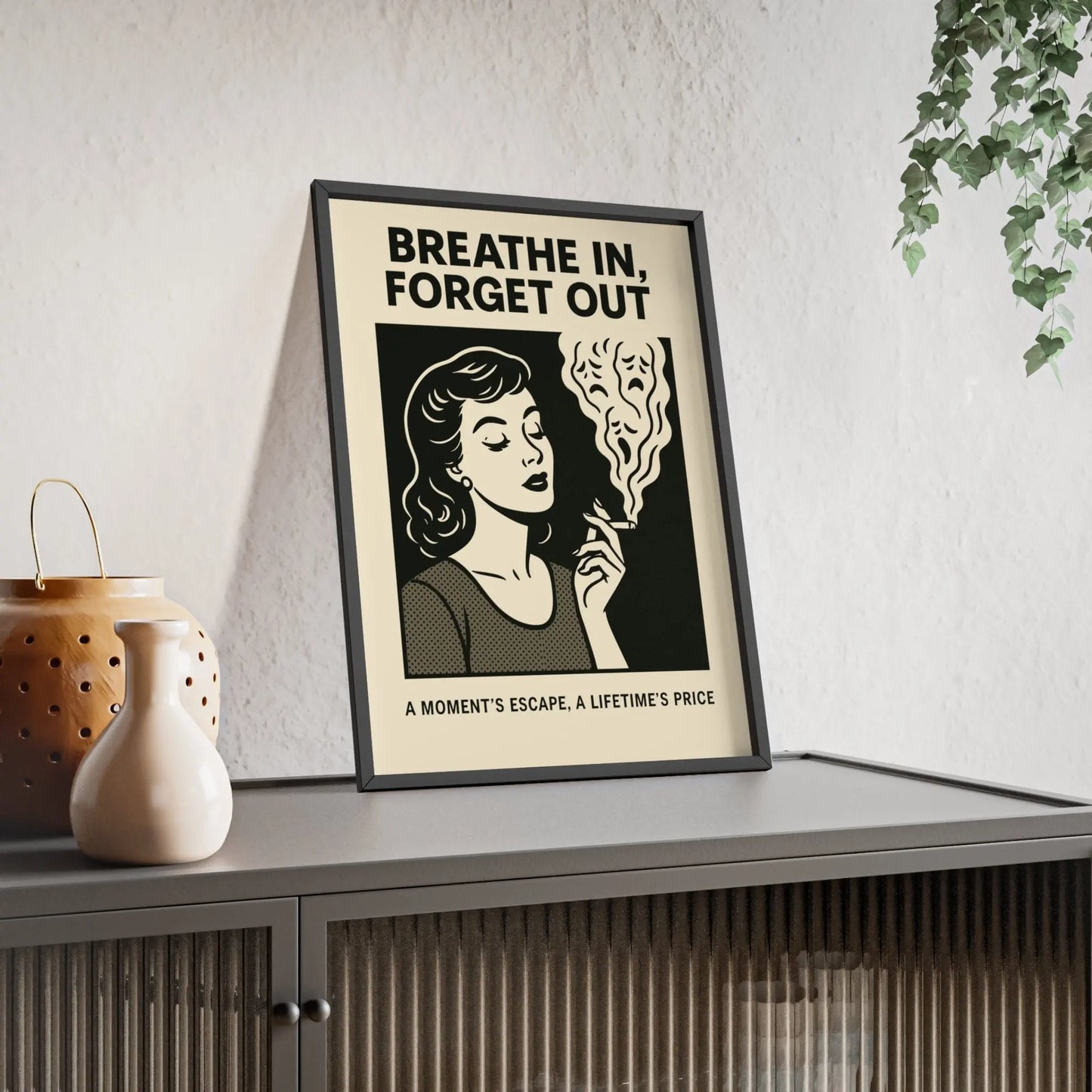 Breathe In Forget Out Poster – Retro Comic Parody Wall Art Print Poster Kingz