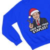 Blue Bill Murray Scrooged Christmas sweatshirt parody design