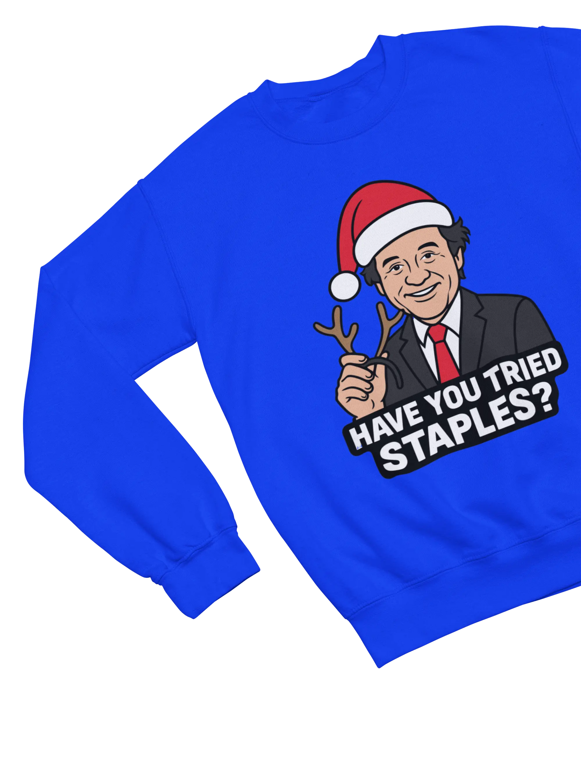 Blue Bill Murray Scrooged Christmas sweatshirt parody design