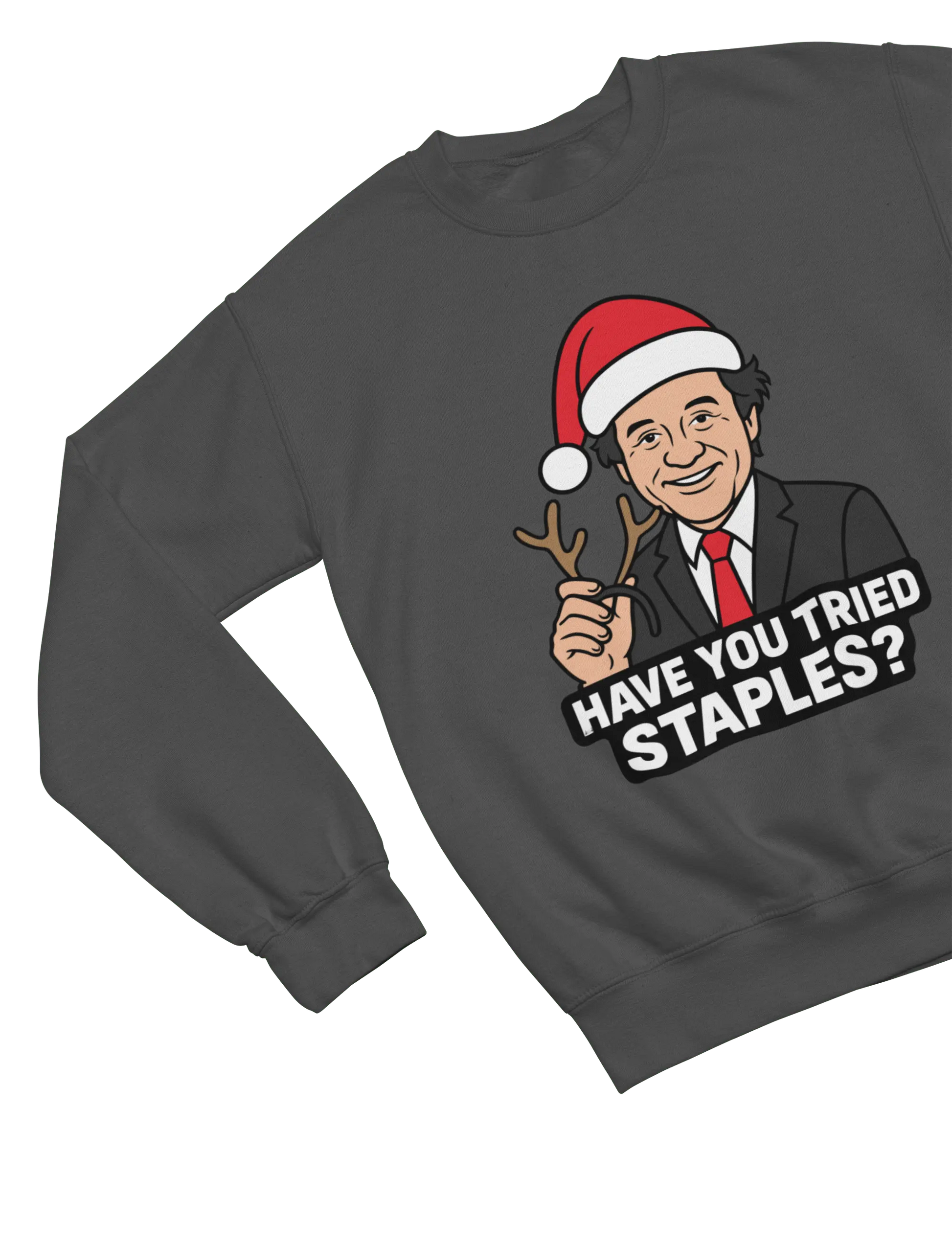 Gray Bill Murray Scrooged Christmas sweatshirt parody design