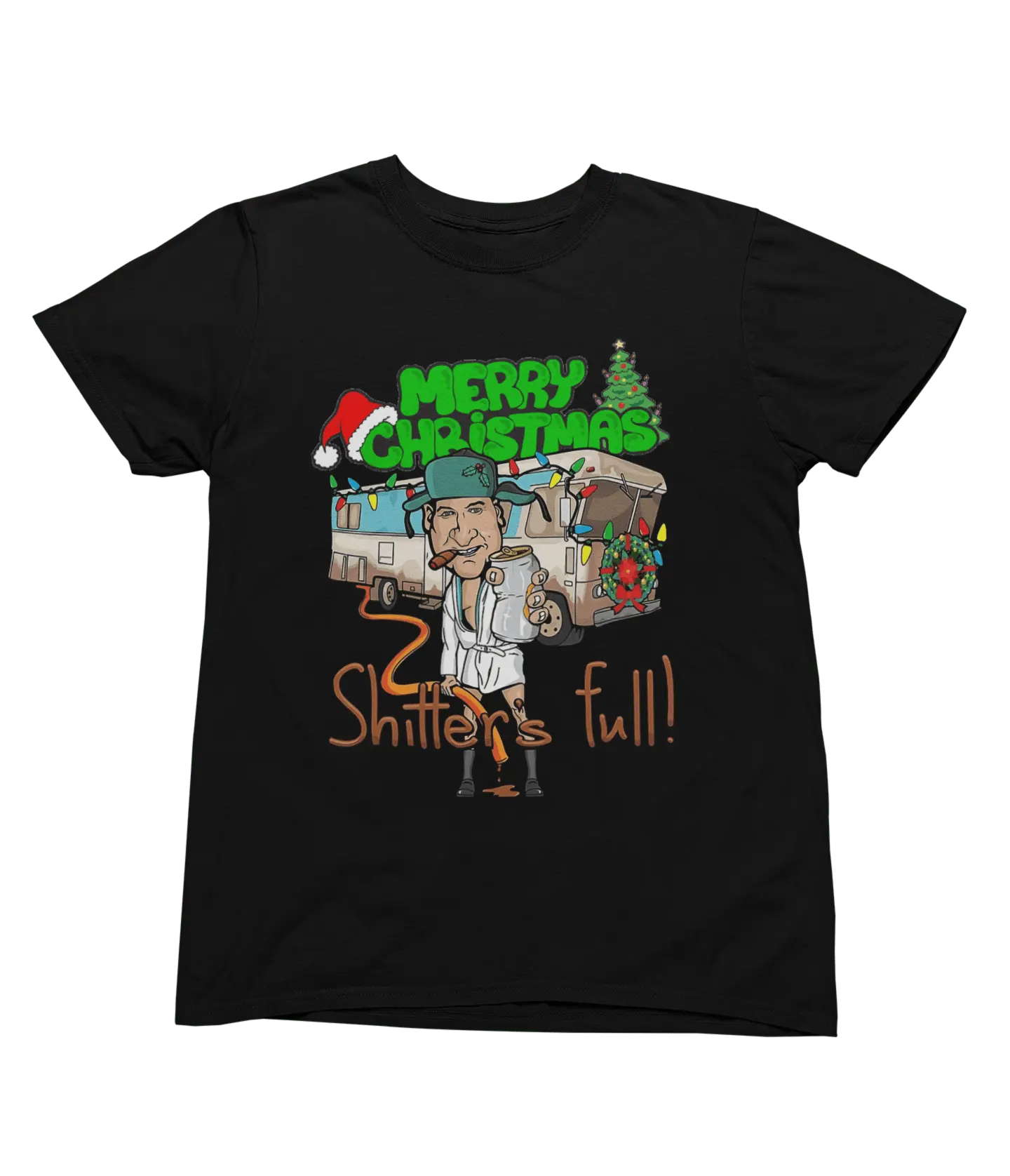 Clothing Cousin Eddie Christmas Jumper & T-Shirt – Funny “Shitter’s Full” Parody Poster Kingz