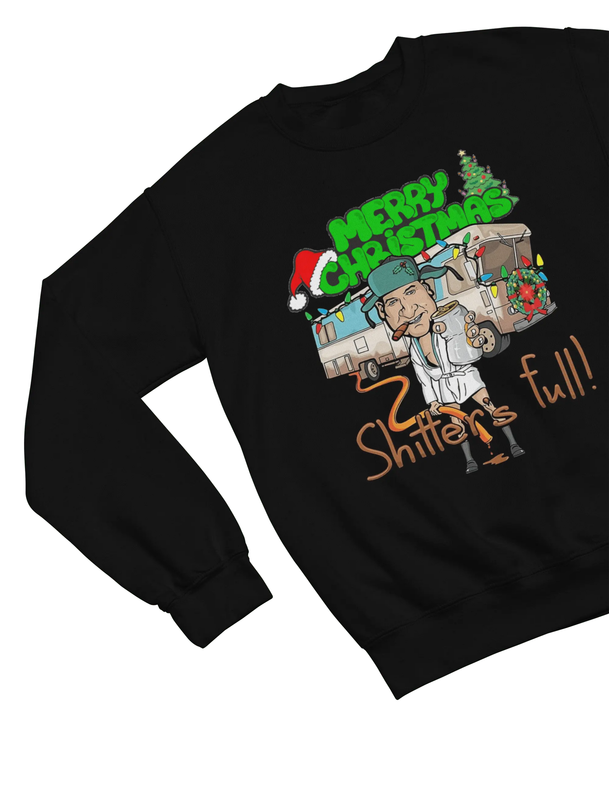 Clothing Cousin Eddie Christmas Jumper & T-Shirt – Funny “Shitter’s Full” Parody Poster Kingz