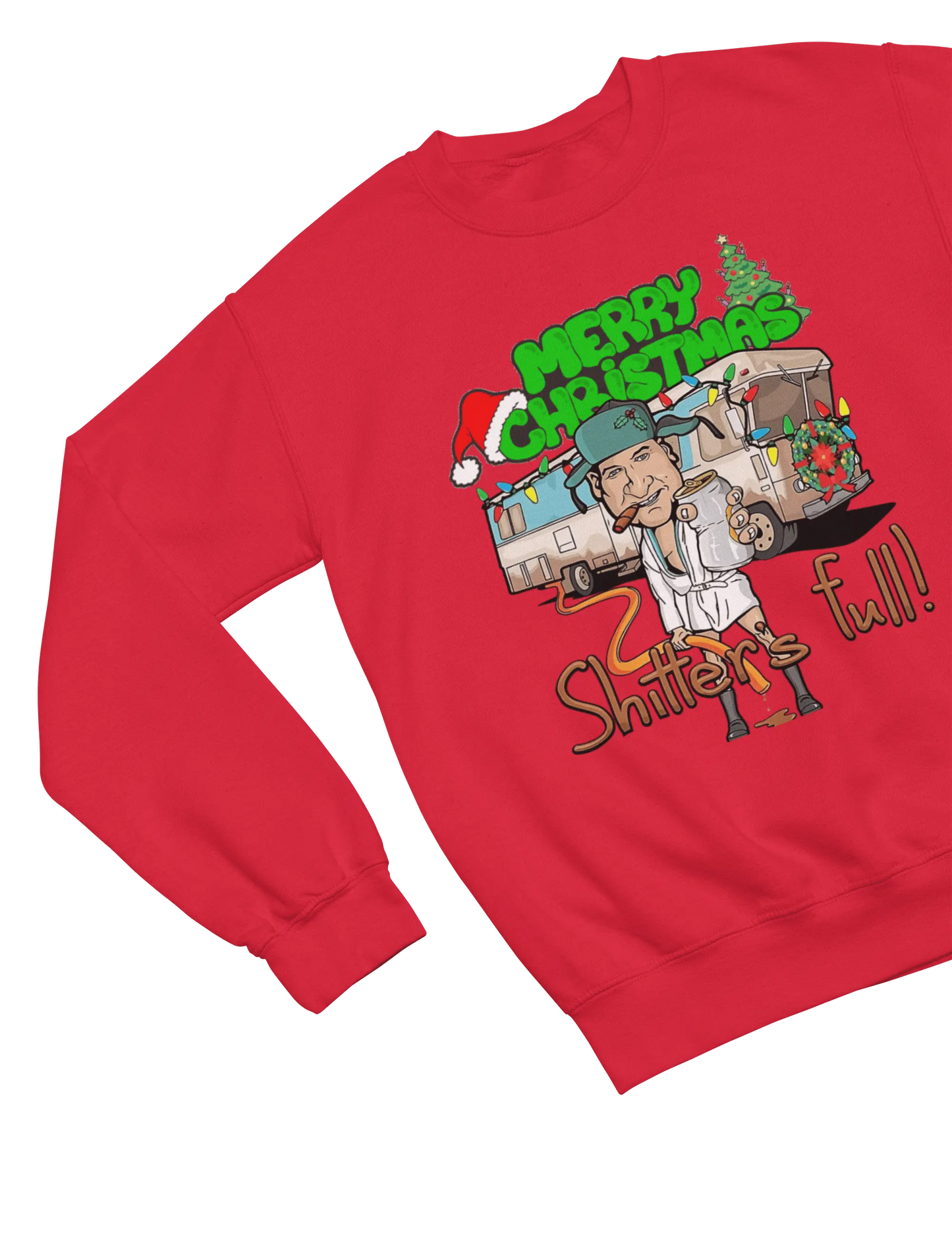 Clothing Cousin Eddie Christmas Jumper & T-Shirt – Funny “Shitter’s Full” Parody Poster Kingz