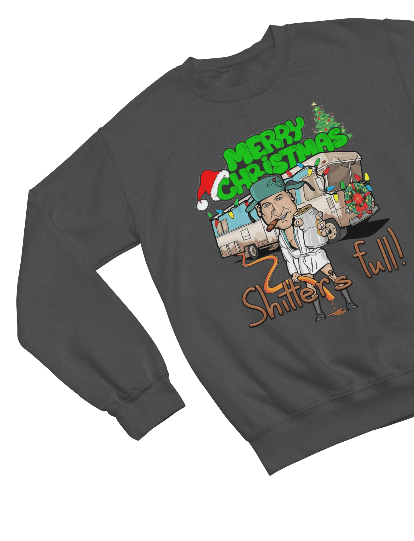 Clothing Cousin Eddie Christmas Jumper & T-Shirt – Funny “Shitter’s Full” Parody Poster Kingz