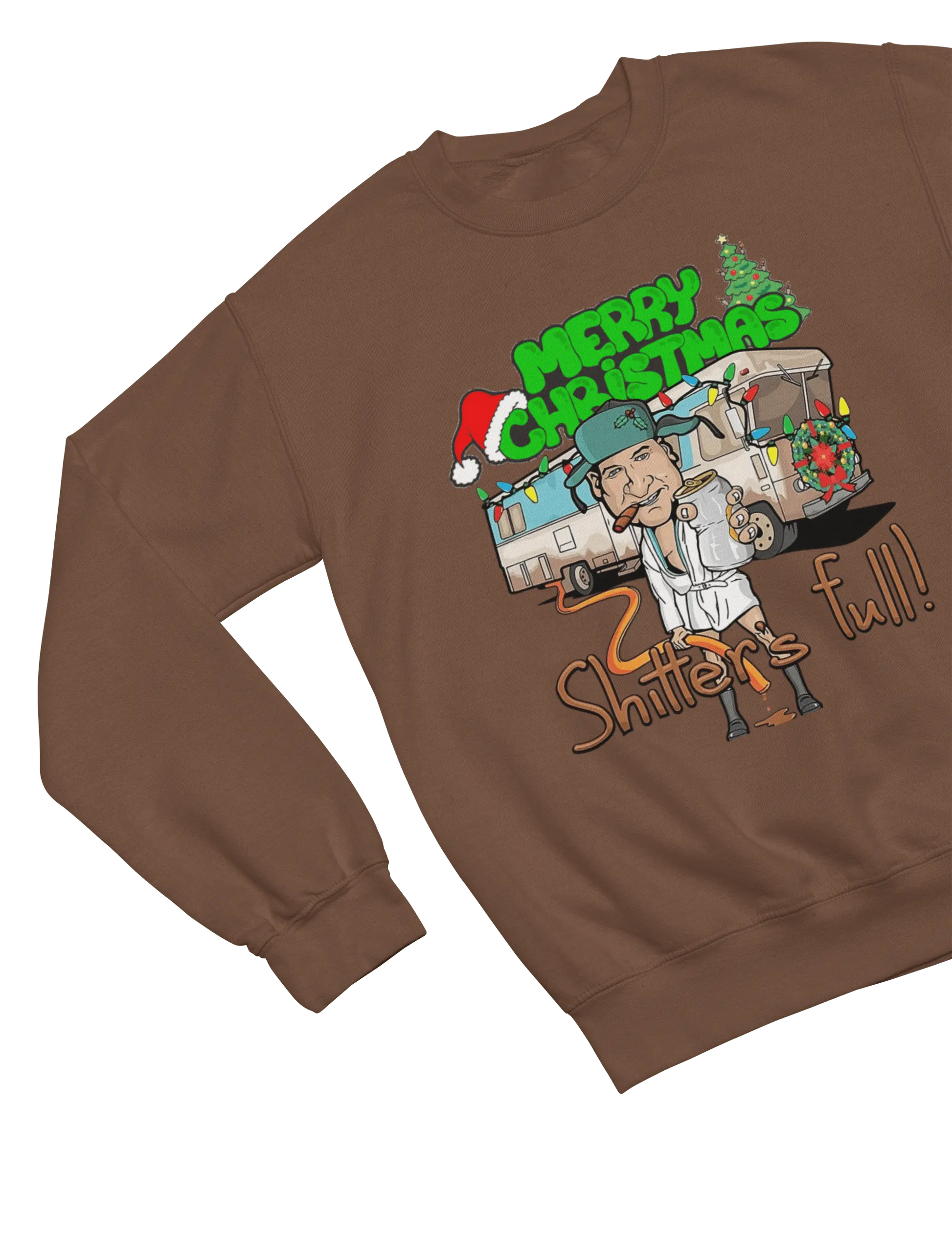 Clothing Cousin Eddie Christmas Jumper & T-Shirt – Funny “Shitter’s Full” Parody Poster Kingz