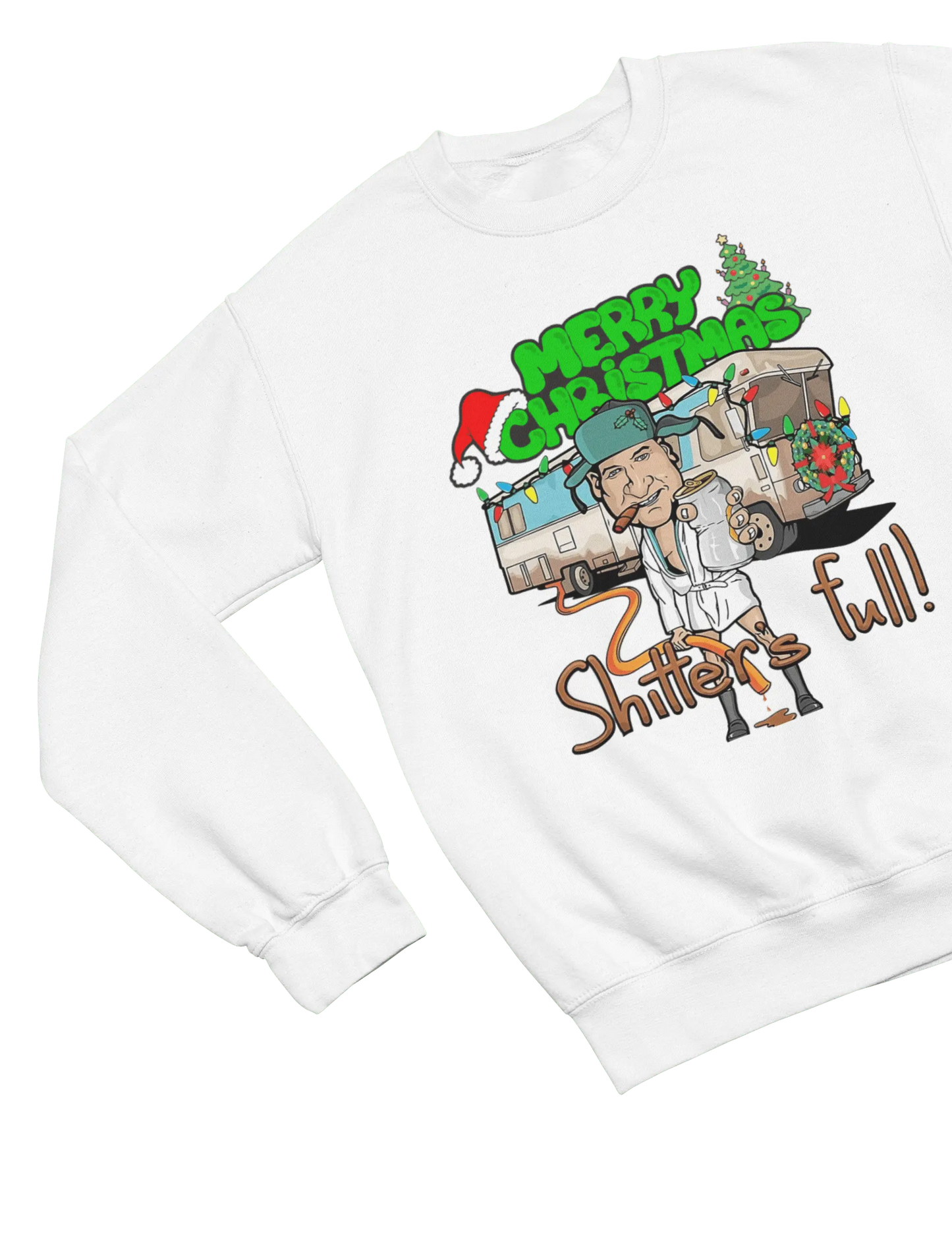 Clothing Cousin Eddie Christmas Jumper & T-Shirt – Funny “Shitter’s Full” Parody Poster Kingz