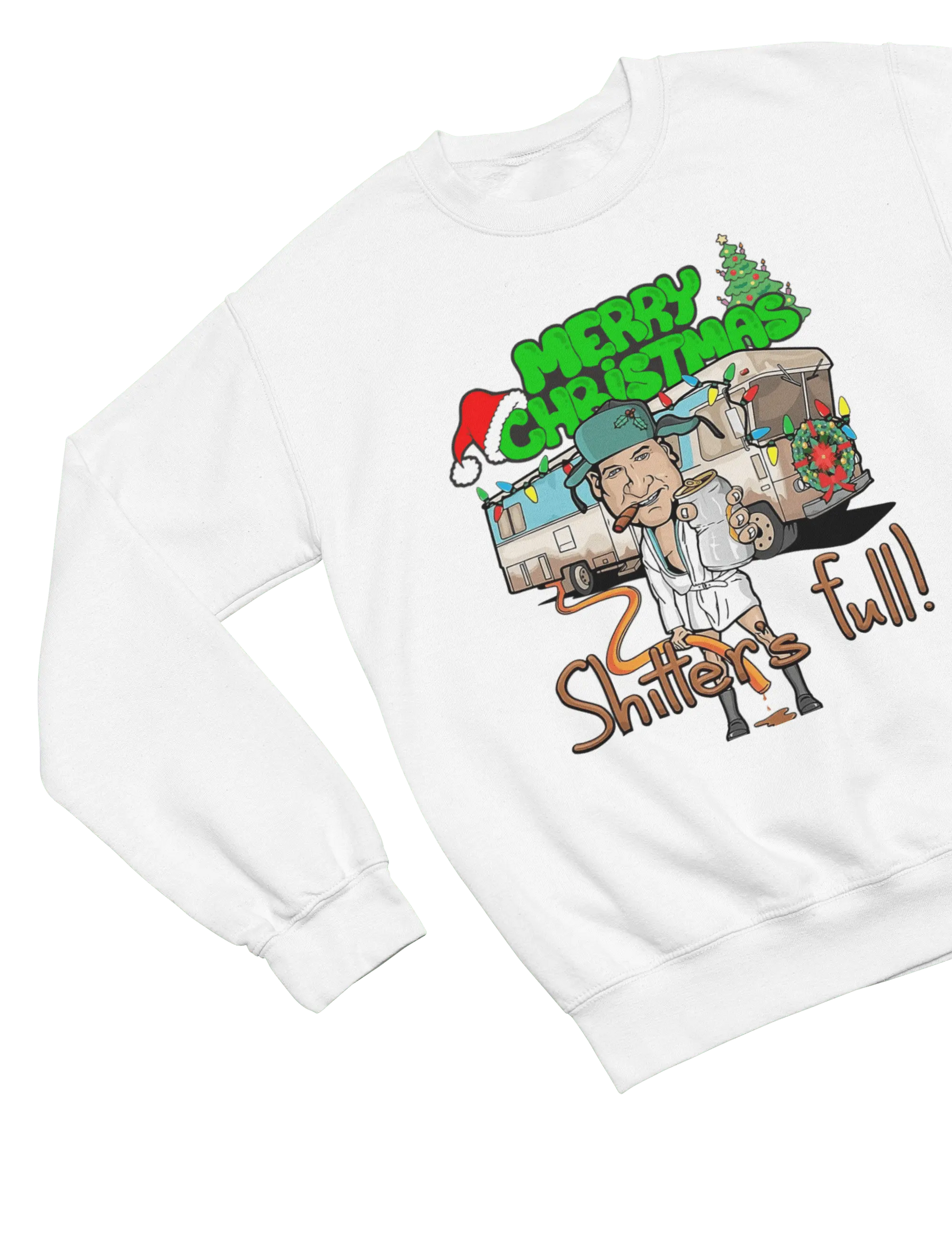 Clothing Cousin Eddie Christmas Jumper & T-Shirt – Funny “Shitter’s Full” Parody Poster Kingz