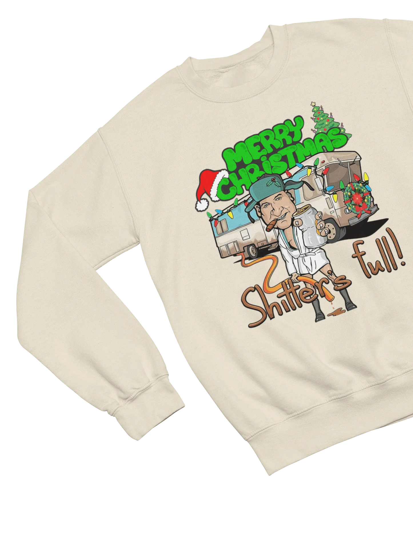 Clothing Cousin Eddie Christmas Jumper & T-Shirt – Funny “Shitter’s Full” Parody Poster Kingz