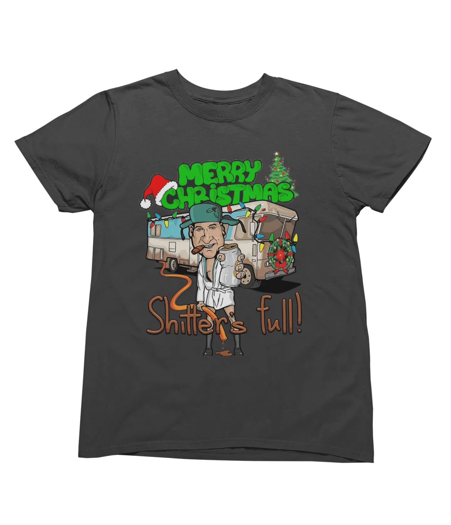 Clothing Cousin Eddie Christmas Jumper & T-Shirt – Funny “Shitter’s Full” Parody Poster Kingz