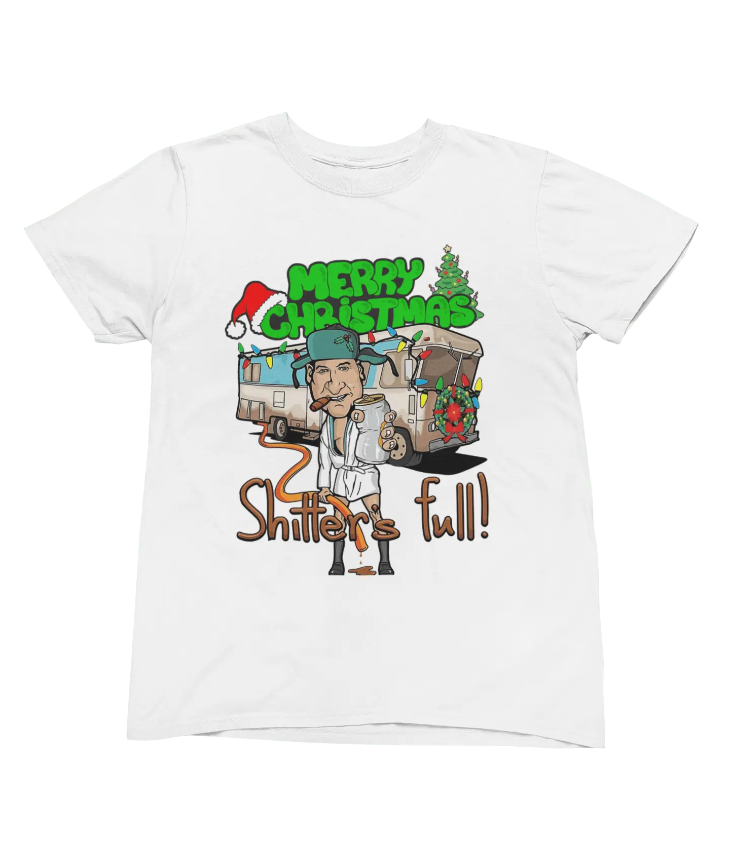 Clothing Cousin Eddie Christmas Jumper & T-Shirt – Funny “Shitter’s Full” Parody Poster Kingz