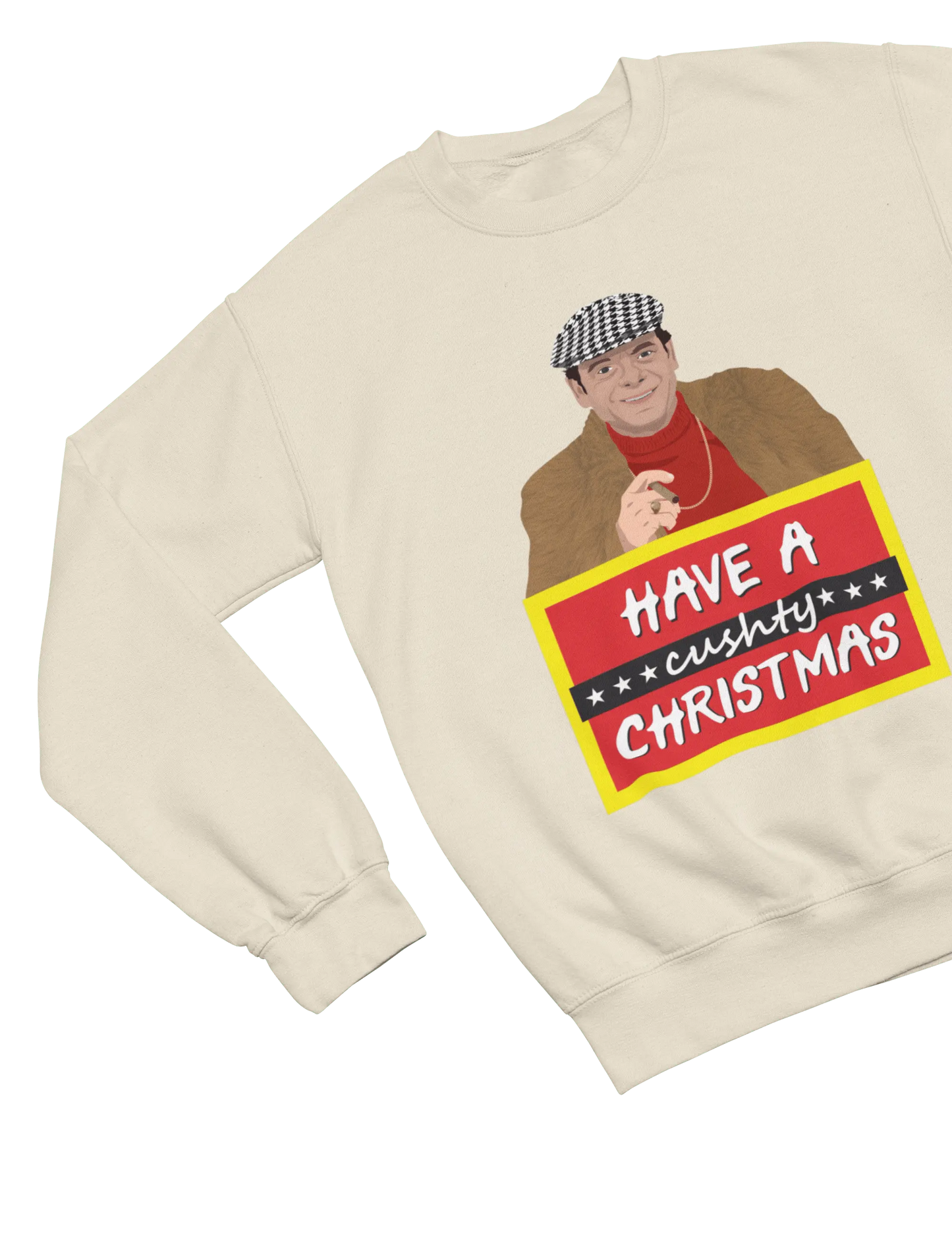 Clothing Del Boy Christmas Jumper & T-Shirt – Lovely Jubbly Have a Cushty Christmas Parody Poster Kingz