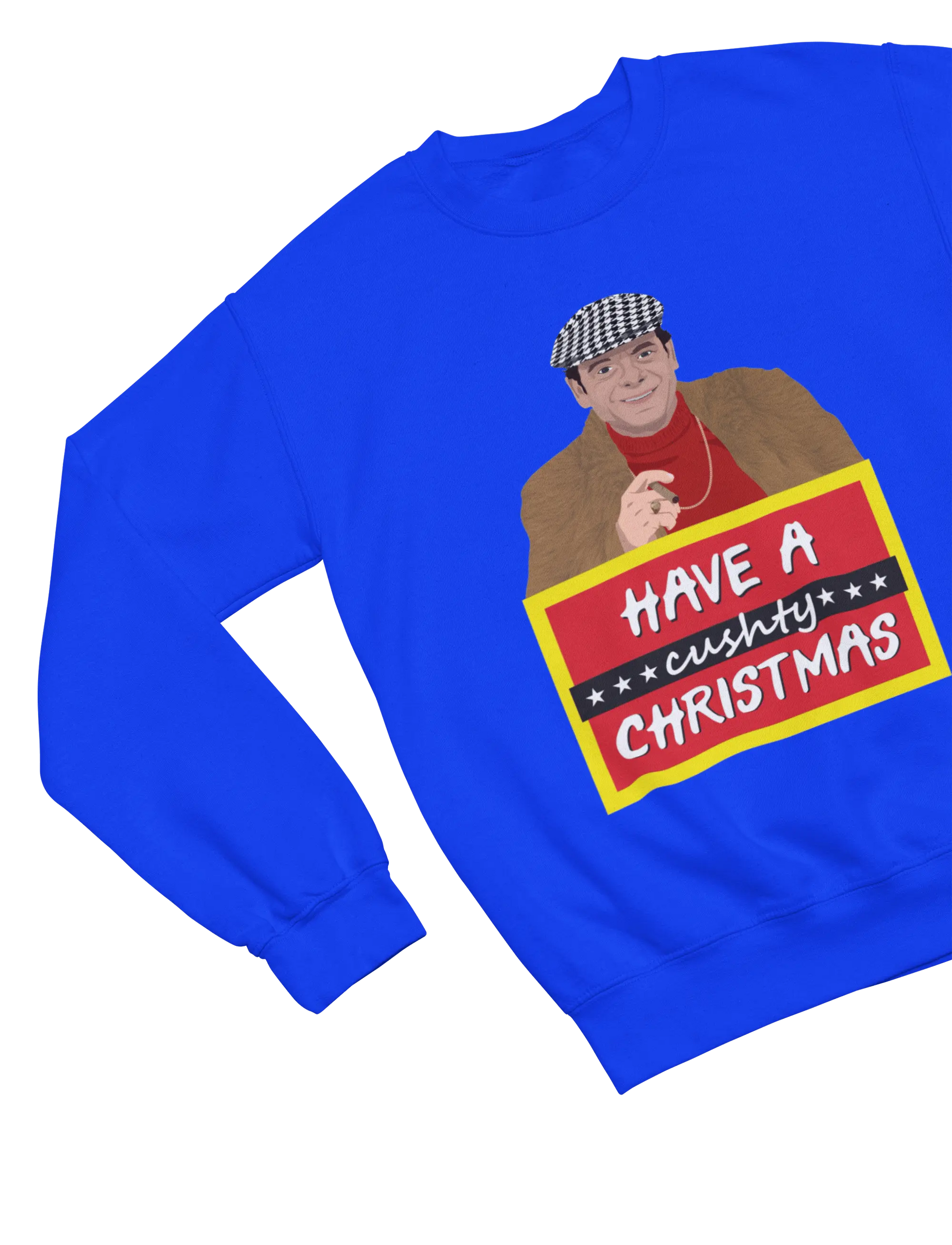Clothing Del Boy Christmas Jumper & T-Shirt – Lovely Jubbly Have a Cushty Christmas Parody Poster Kingz