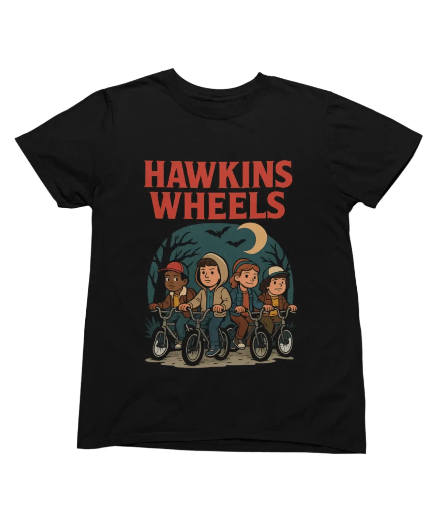 Clothing Hawkins Wheels T-Shirt – Stranger Things Inspired Parody Design Poster Kingz
