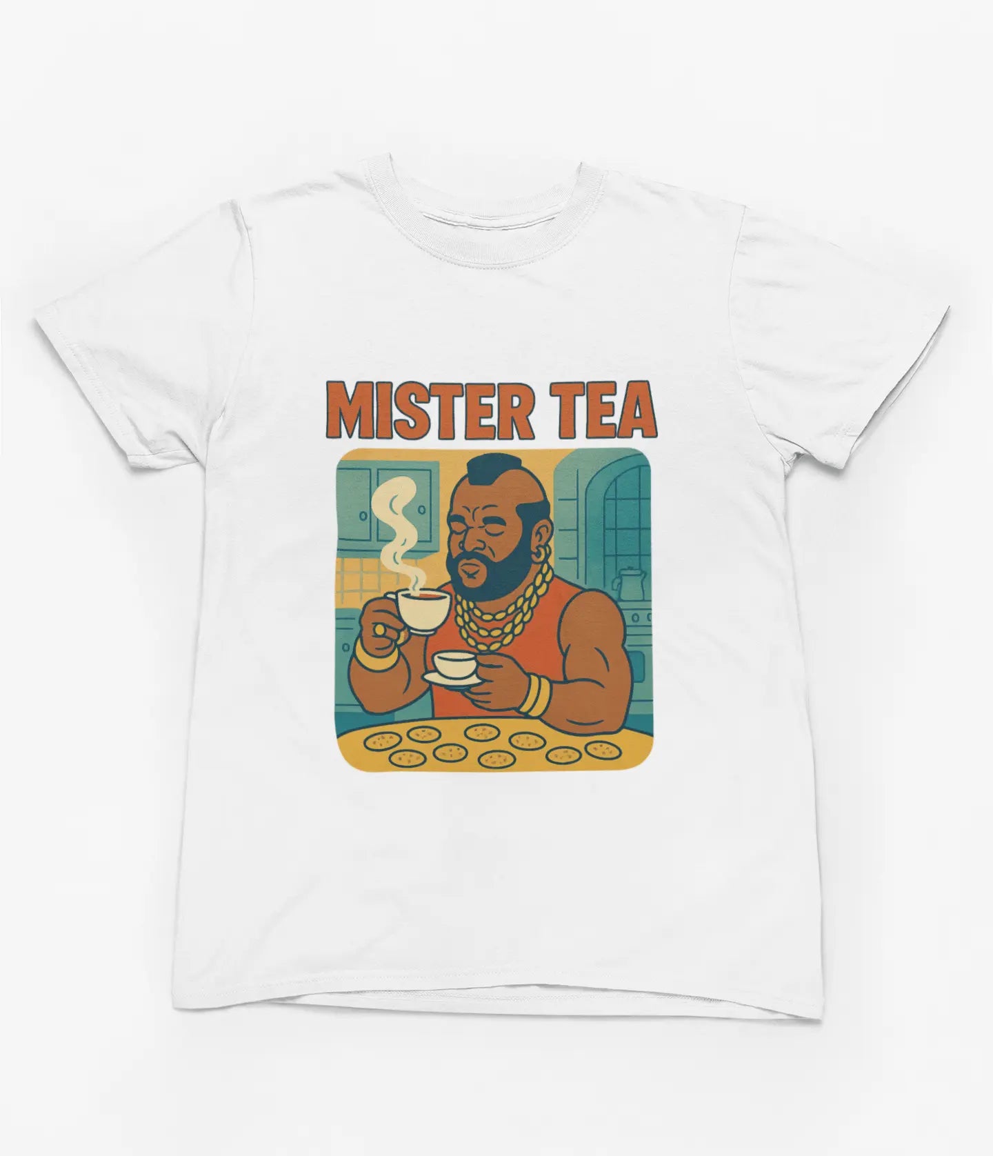Clothing Mister Tea T-Shirt – Mr. T Parody Drinking Tea Funny Retro Design Poster Kingz