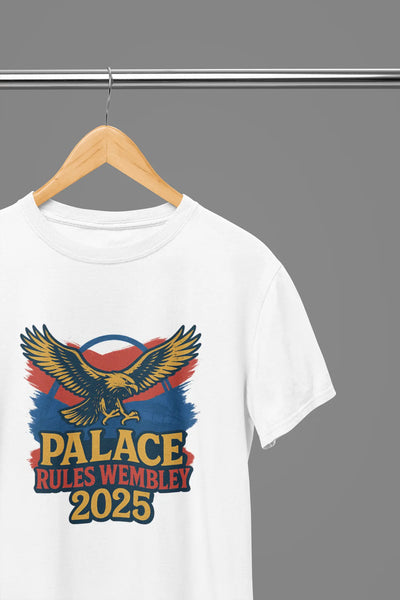 Clothing Palace Rules Wembley 2025 T-Shirt or Sweatshirt – Bold Eagle Fan Design Poster Kingz