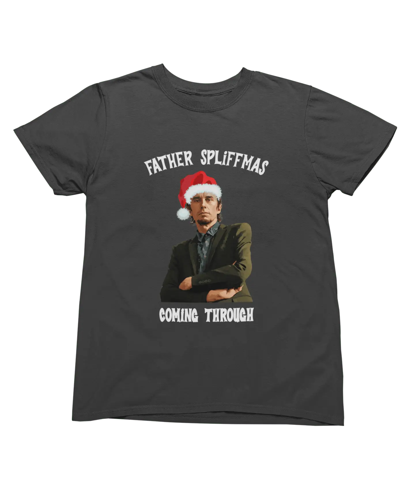 Gray Father Spliffmas Christmas T-shirt Peep Show Super Hans parody