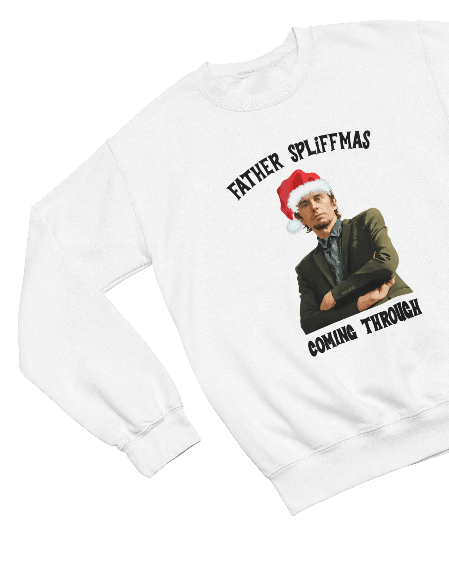 White Father Spliffmas Christmas sweatshirt Peep Show Super Hans parody