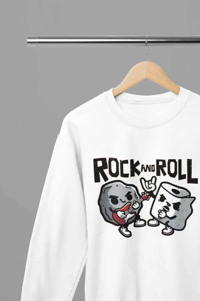 Clothing Rock and Roll Funny Cartoon Pun T-Shirt – Music Joke Tee for Pun & Band Fans Poster Kingz