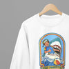 Clothing Stay Positive Shark Parody T-Shirt or Sweatshirt – Funny Retro Beach Design Poster Kingz