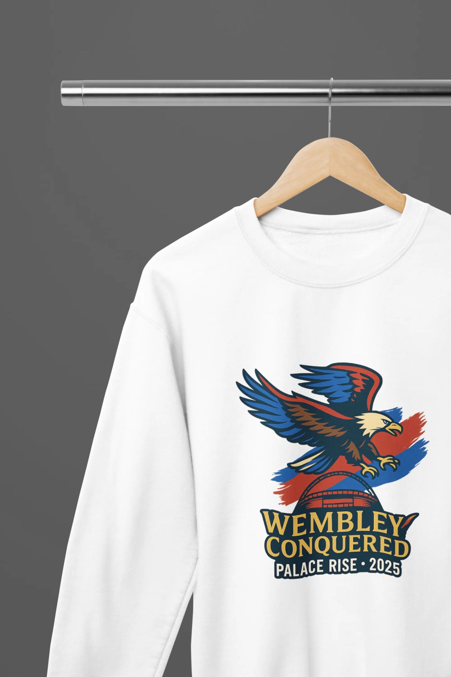 Clothing Wembley Conquered – Palace Rise 2025 T-Shirt or Sweatshirt – FA Cup Tribute Poster Kingz