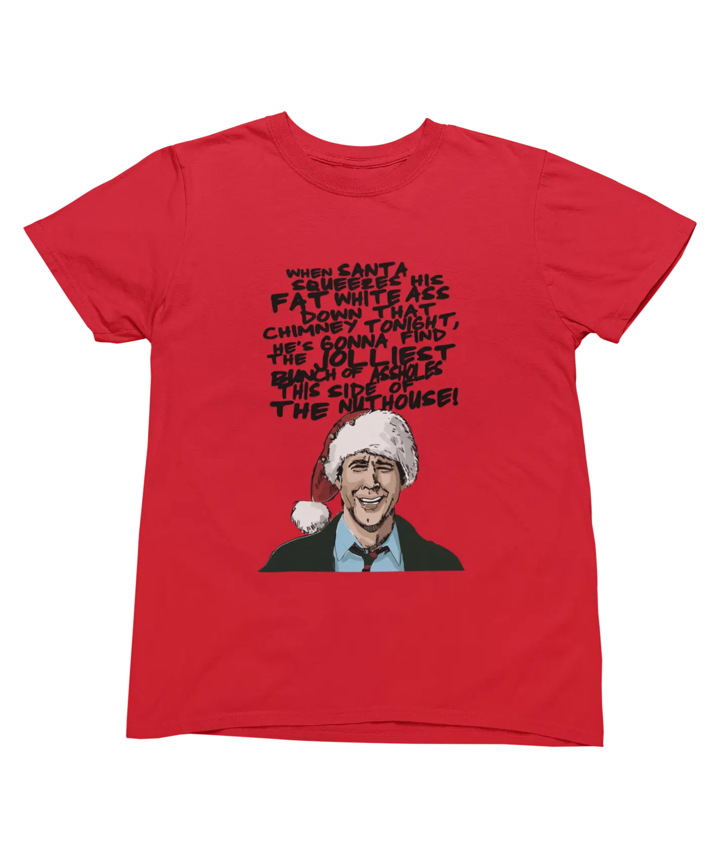 Red Christmas Vacation Clark Griswold T-shirt holiday movie parody