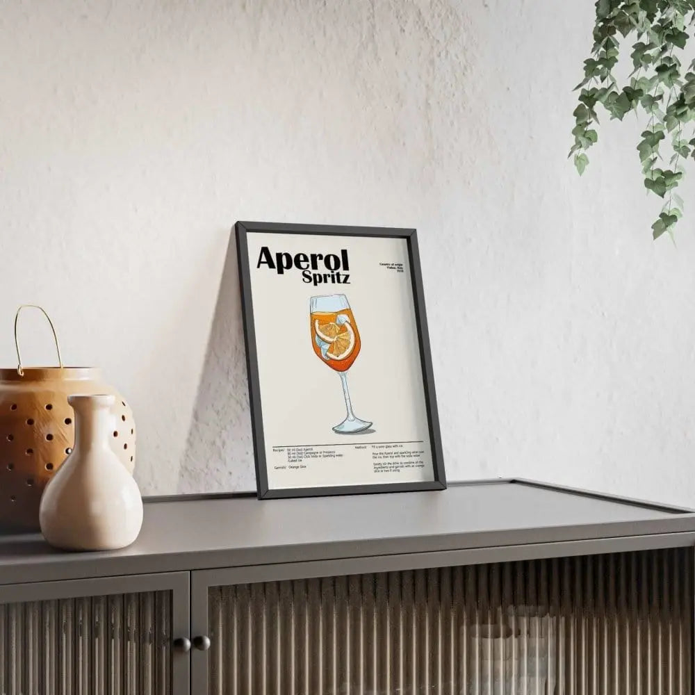 Cocktail Poster Aperol Spritz Cocktail Poster – Modern Bar Wall Art – Framed or Unframed Poster Kingz