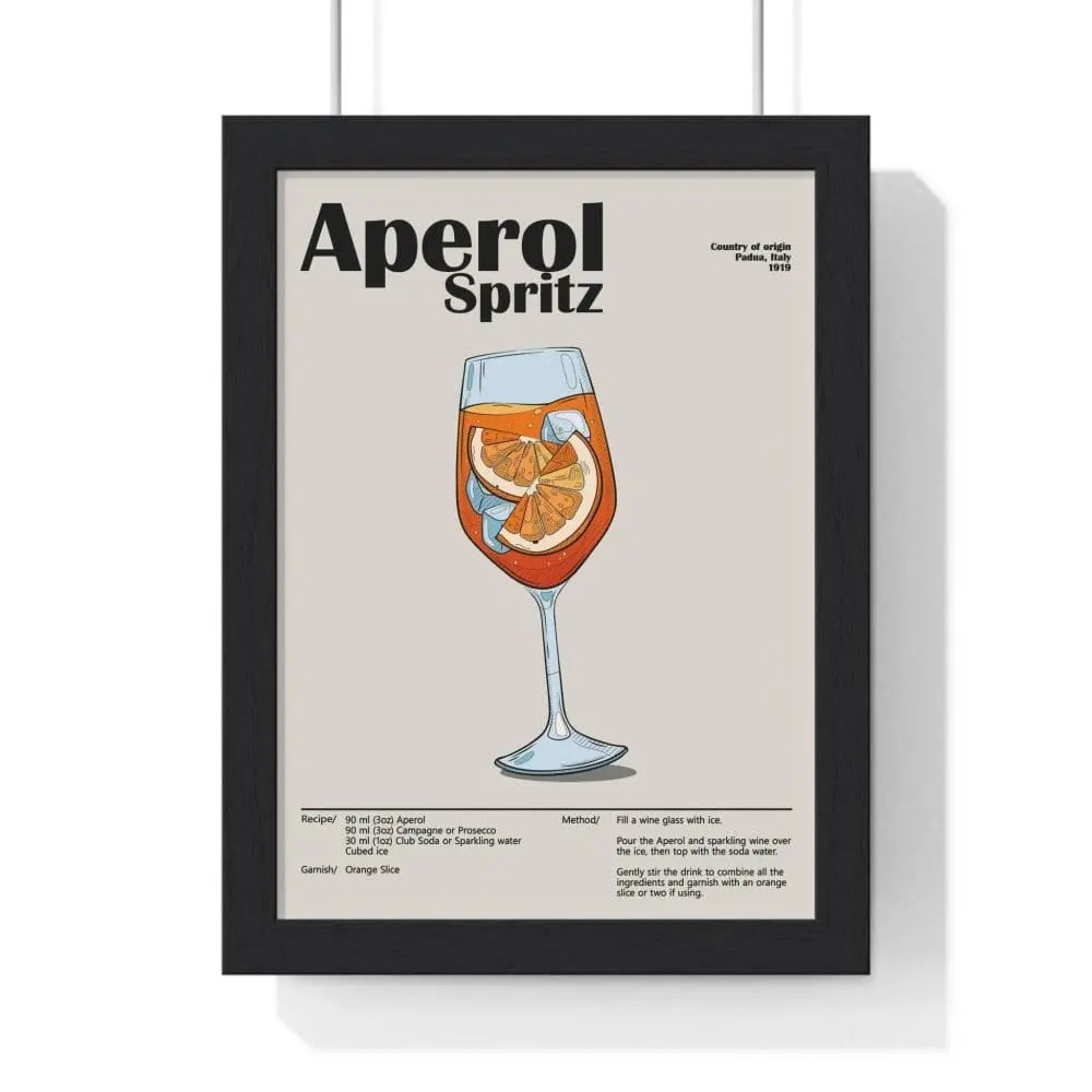 Cocktail Poster Aperol Spritz Cocktail Poster – Modern Bar Wall Art – Framed or Unframed Poster Kingz