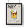 Cocktail Poster Dark ‘n’ Stormy Cocktail Poster – Bold Rum Drink Wall Art – Framed or Unframed Poster Kingz