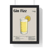 Cocktail Poster Gin Fizz Cocktail Poster – Bright Classic Drink Wall Art – Framed or Unframed Poster Kingz
