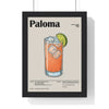 Cocktail Poster Paloma Cocktail Poster – Fresh Tequila Drink Wall Art – Framed or Unframed Poster Kingz
