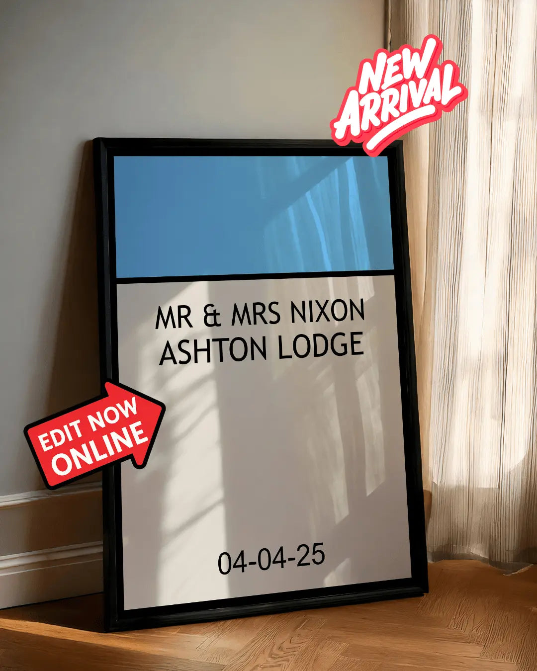 Custom Poster Create your own street-name wall art in a Monopoly-style layout Poster Kingz