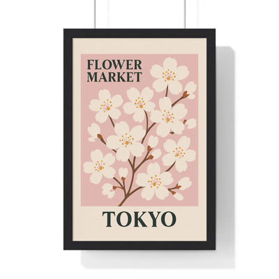 Flower Market Flower Market Tokyo Poster | Cherry Blossom Wall Art | Vintage Botanical Print Poster Kingz