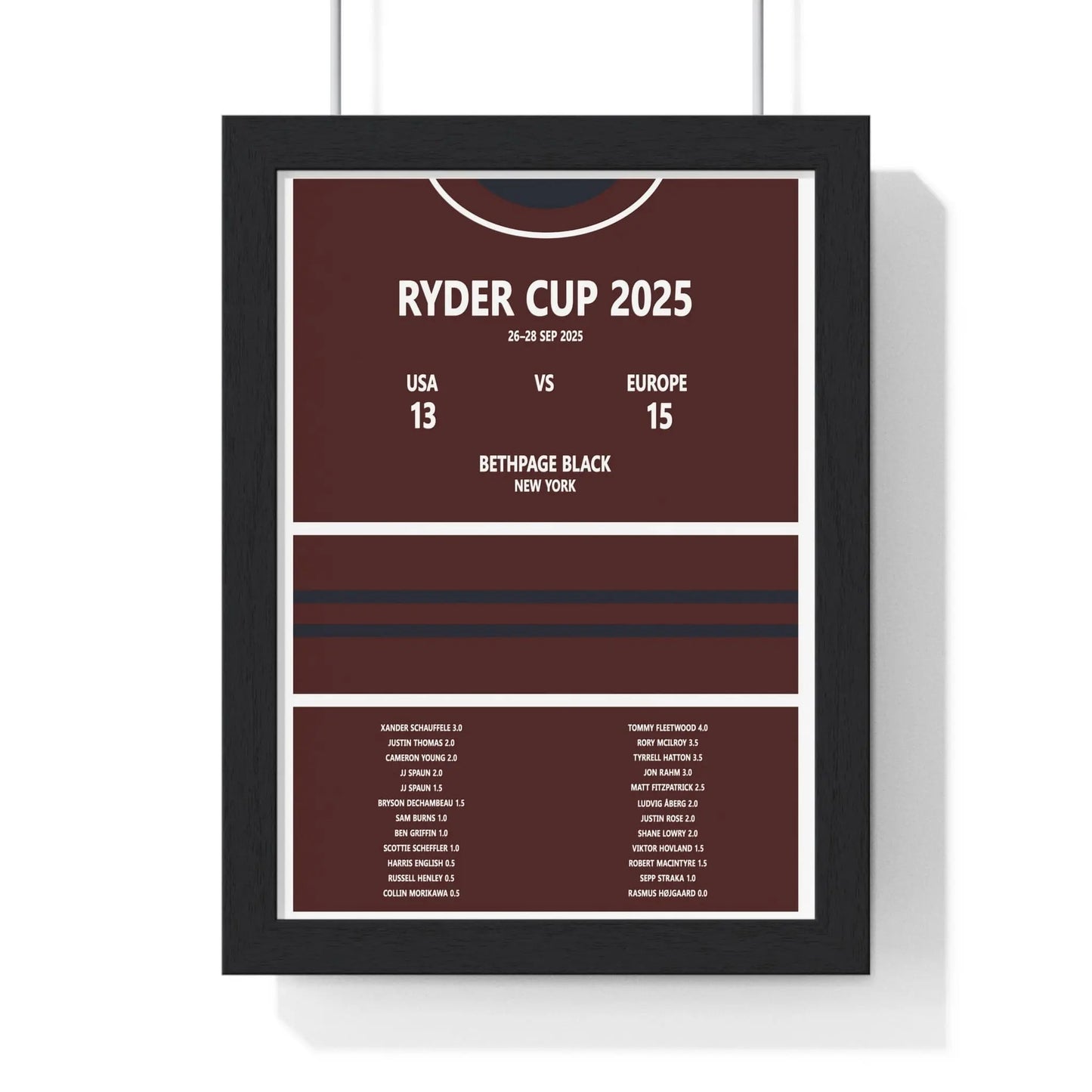 Golf Print Ryder Cup 2025 Bethpage Black Print Poster Kingz