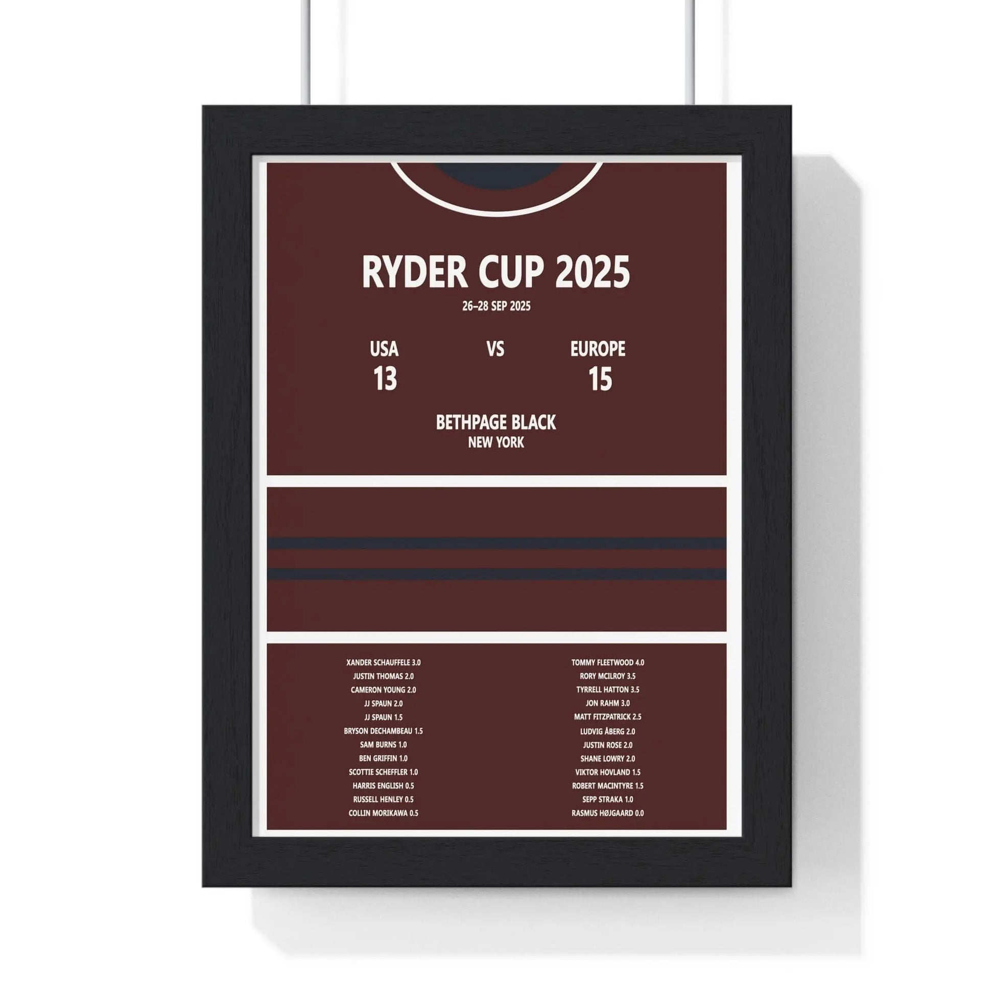 Golf Print Ryder Cup 2025 Bethpage Black Print Poster Kingz
