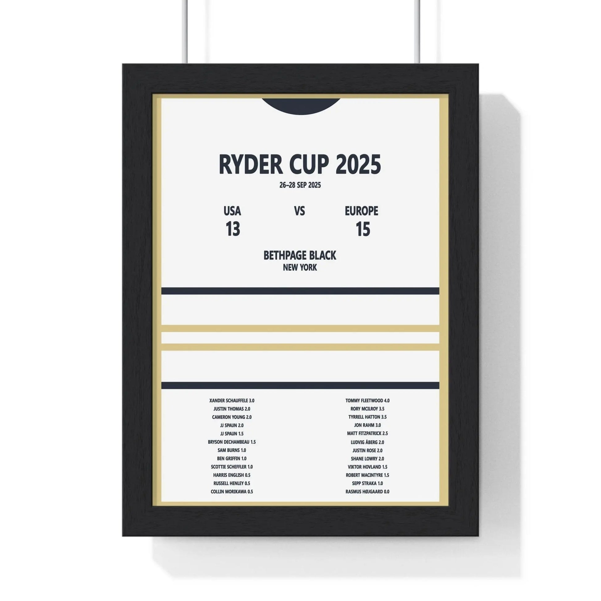 Golf Print Ryder Cup 2025 Bethpage Black Print Poster Kingz