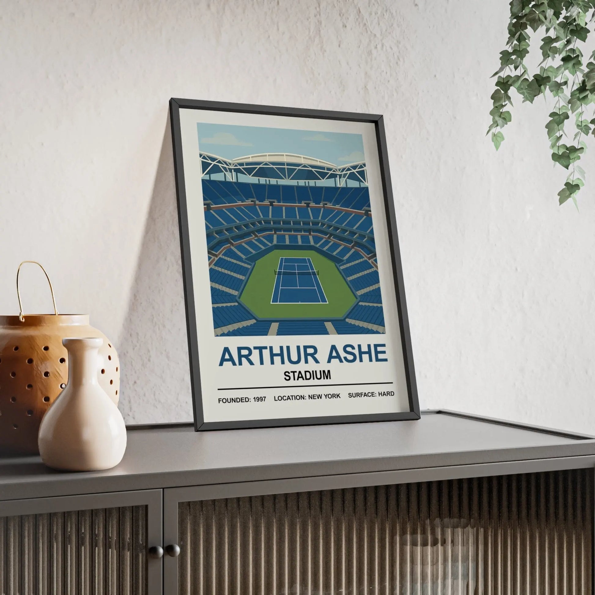 Iconic Grounds Arthur Ashe Stadium Poster Print | Iconic Wall Art Poster Kingz